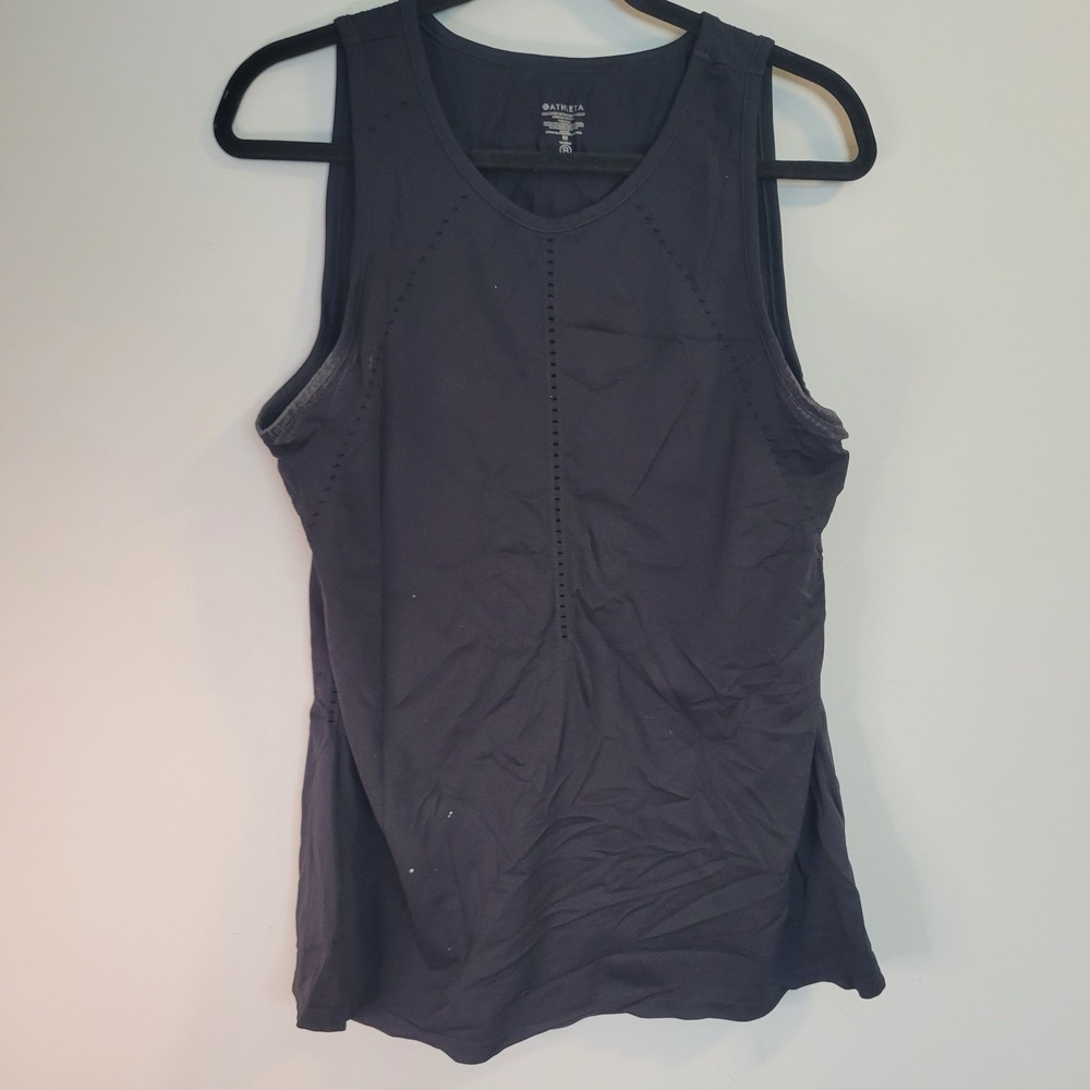 Athleta Top Women's Size Medium Black Sleeveless Tank Back Slit